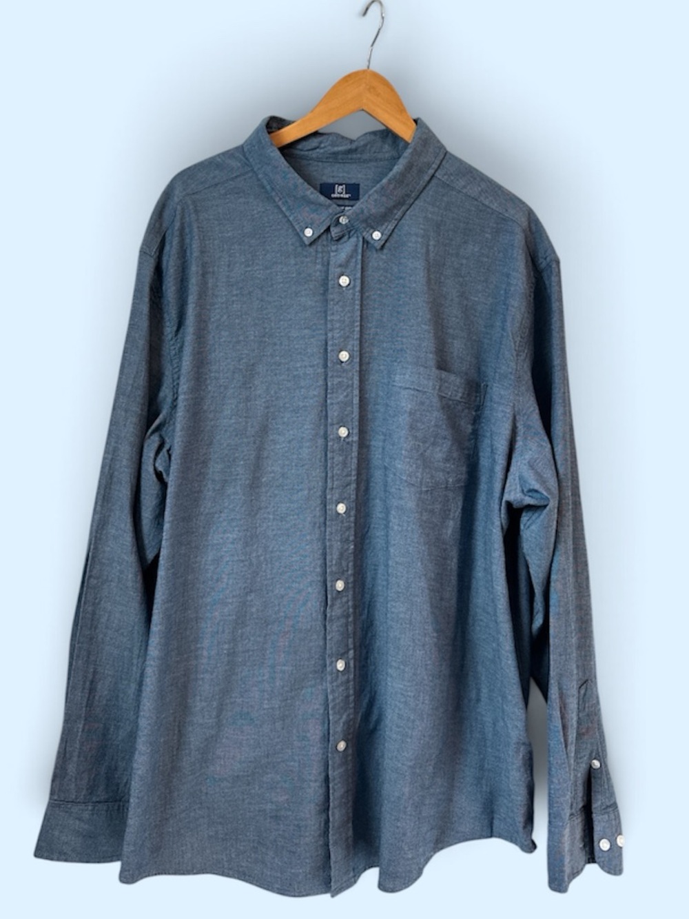 George Men's Long-Sleeve Button-Down Shirt in Slate Blue